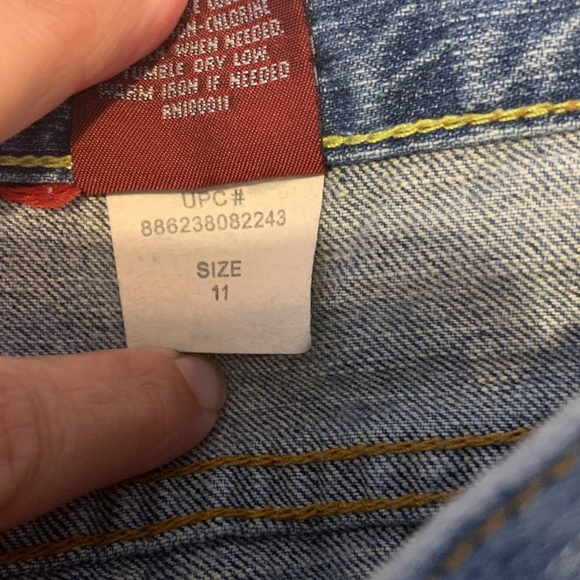 BONGO girls distressed patch unique vintage 90’s Denim Jeans 11 bootcut lowrise - Picture 3 of 12